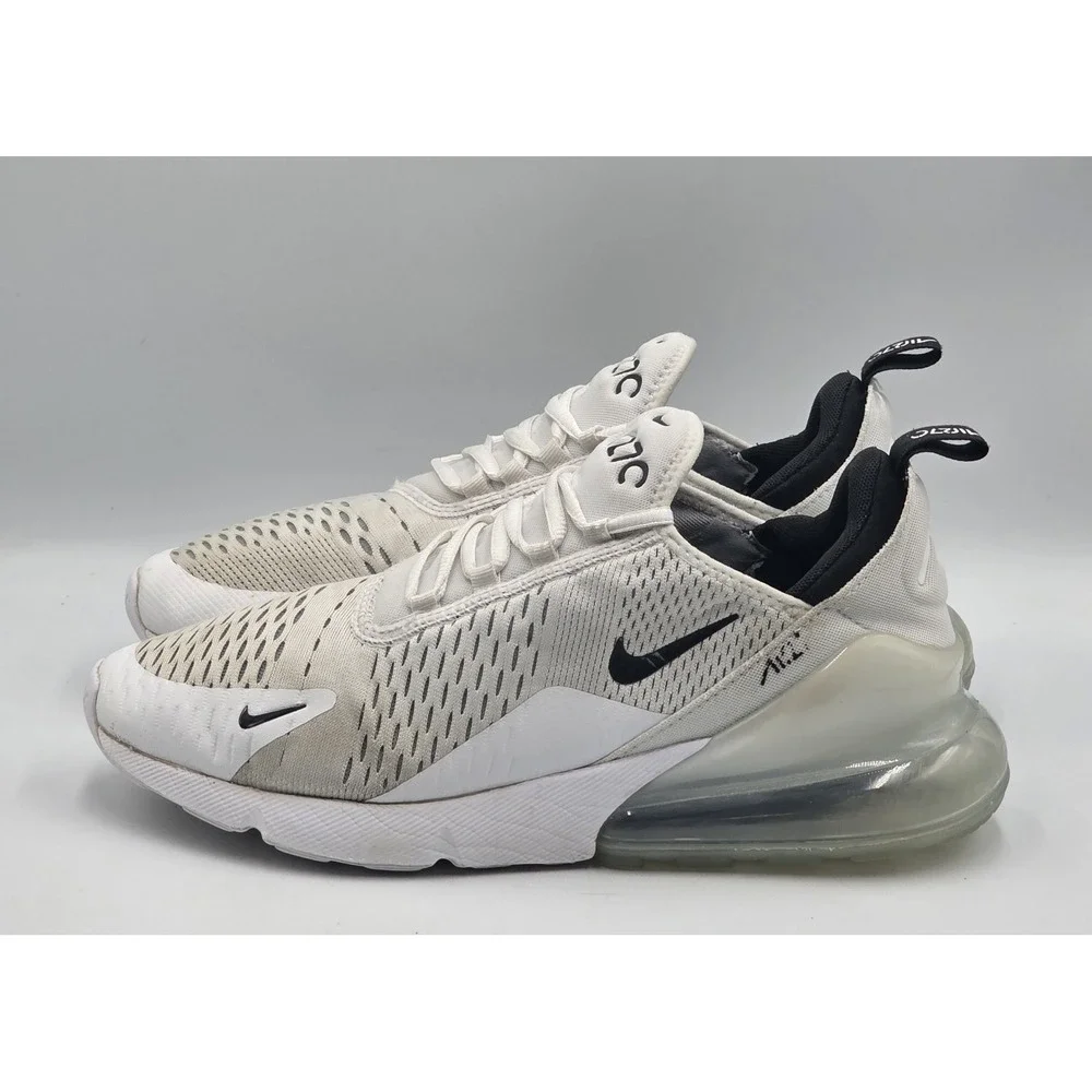 Nike Air Max 270 AH8050-100 White Black Men's Size 8.5 42